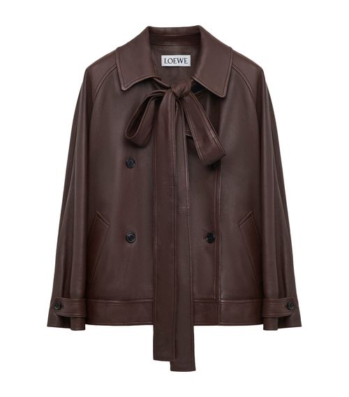 Suede Bow-Detail Jacket