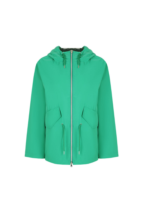 Hooded Nylon Raincoat Jacket — Green