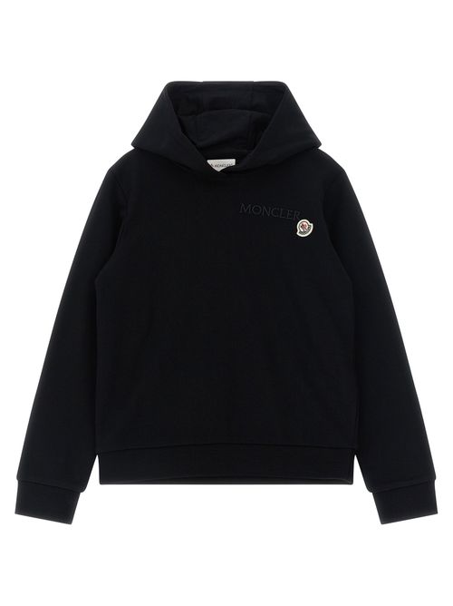 Logo-Embroidered Cotton Hoodie — Black