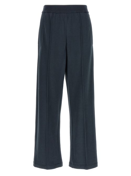 Front-Stitched Cotton Joggers — Dark blue