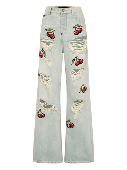 Cherries Destroyed jeans - Blue