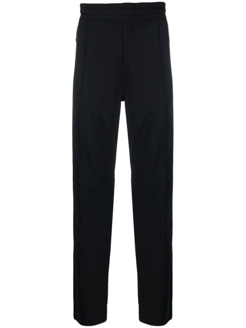 Straight-Leg Slip-On Track Trousers — Black
