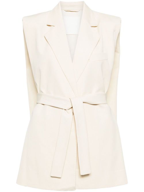 Oversized sleeveless blazer - Neutrals