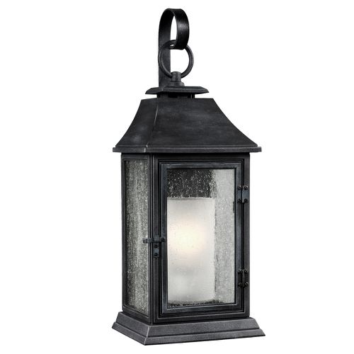 Visual Comfort Studio Shepherd Outdoor Wall Light in Dark Weathered Zinc by Sean Lavin