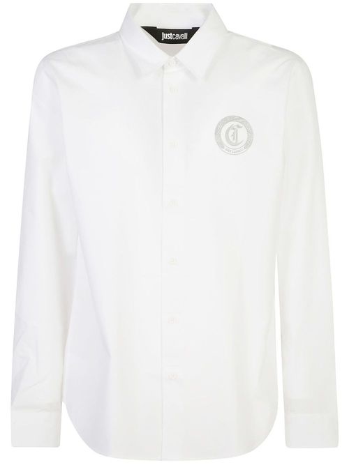 Logo-print cotton shirt - White