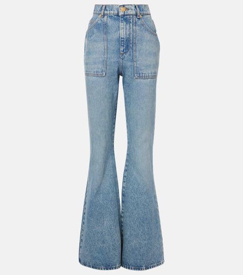 High-waisted flared jeans