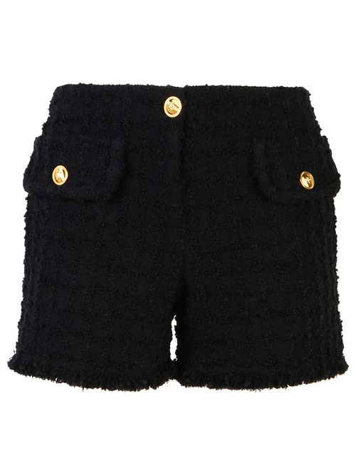 Black Virgin Wool Blend Shorts