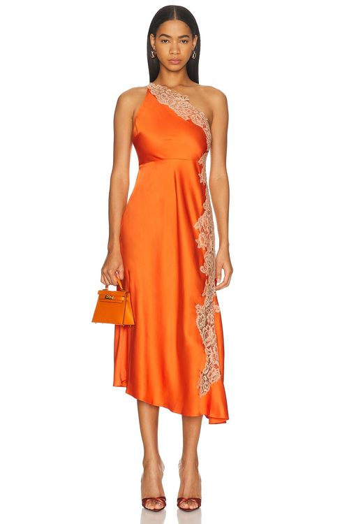 A.L.C. Lou Dress in Vivid Orange & Pale Blush - Orange. 0 also , 4