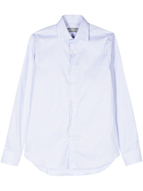 Micro-dot cotton shirt - Blue