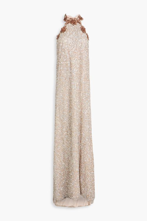 Trinity embellished tulle gown - Neutral - FR 44