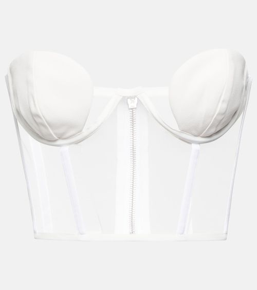 Nensi Dojaka Bridal tulle-paneled crêpe bustier