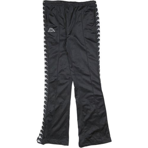 KAPPA Womens Joggers Black White Logo L W32 L32 Track Pants Slim Tapered