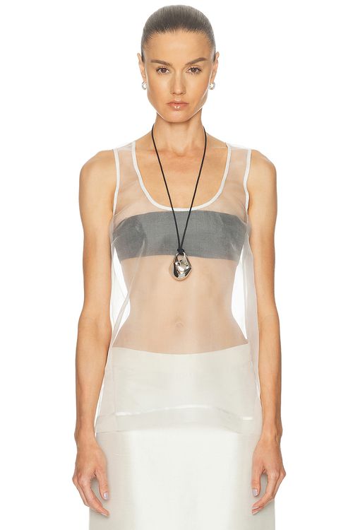 HEIRLOME Elaine Top in Ivory - Ivory. L also in M