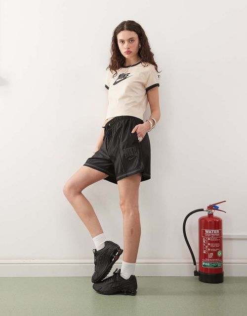 Street satin shorts in black