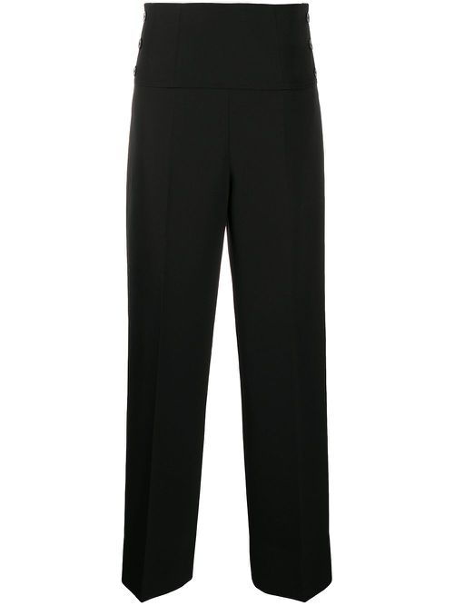 Wide-leg tailored trousers - Black