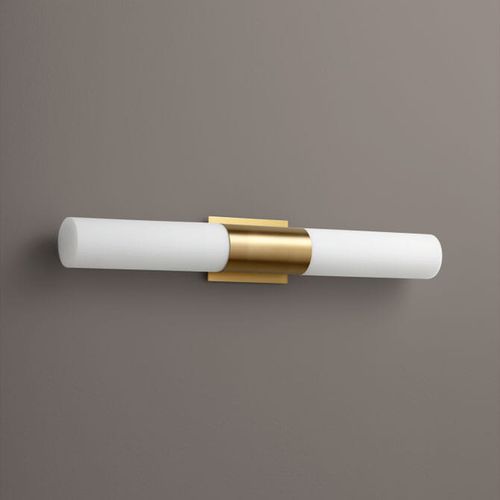 Oxygen Magnum Bathroom Vanity Light in Aged Bras