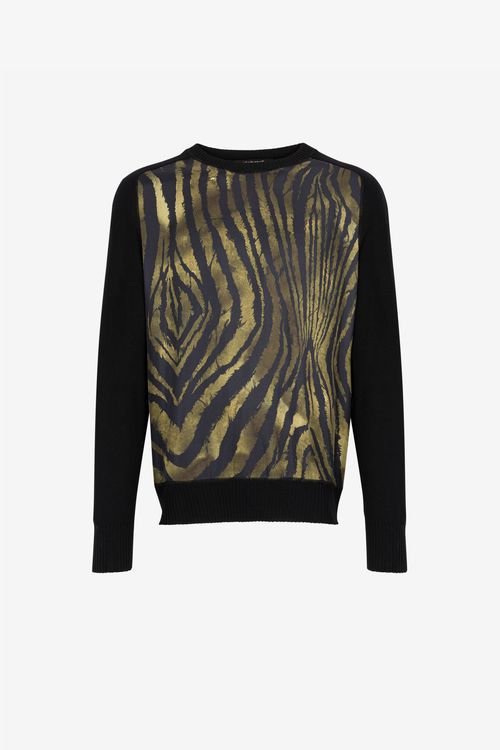 Freedom-print Panelled Sweater