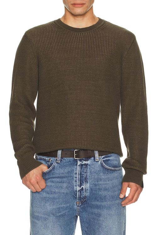 Rag & Bone Simon Marl Crewneck Sweater in Army Green - Army. S also in M, L, XL/1X