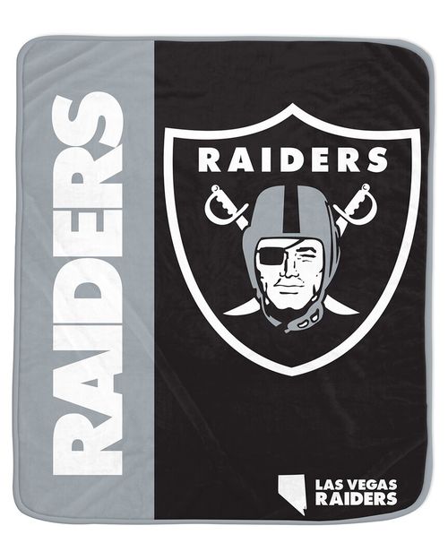 Las Vegas Raiders Nfl Team Logo Soft Fleece Throw