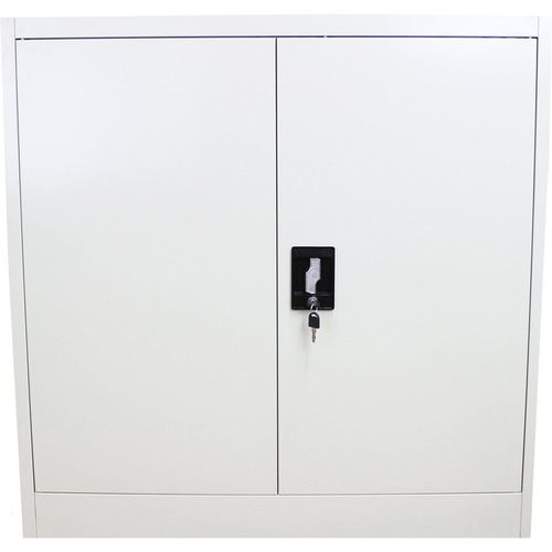 Metal Office 2 Doors Filing Cabinet Flatpack Document File Compartments Lockable Storage Cupboard Unit 90cm