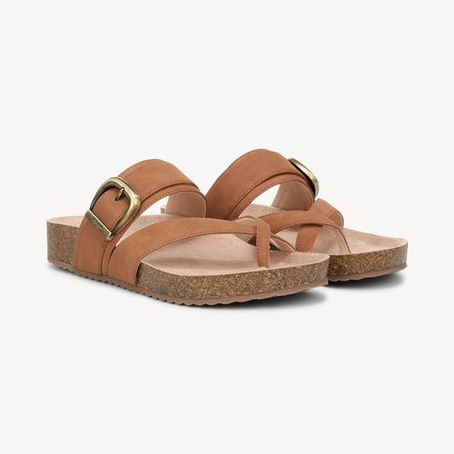 Women's Livia Thong Sandal Brown Faux Leather DRSCH