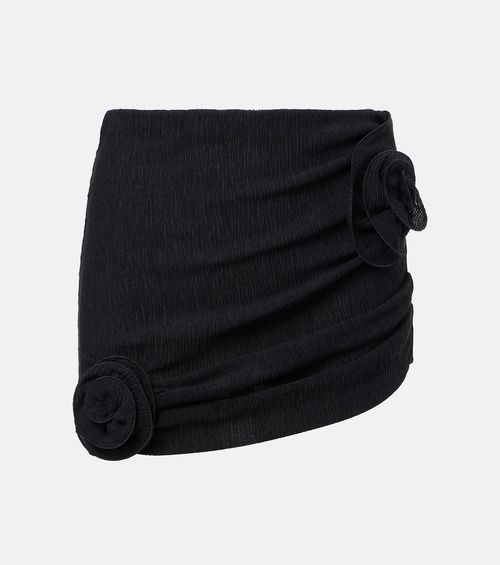 Floral-appliqué miniskirt