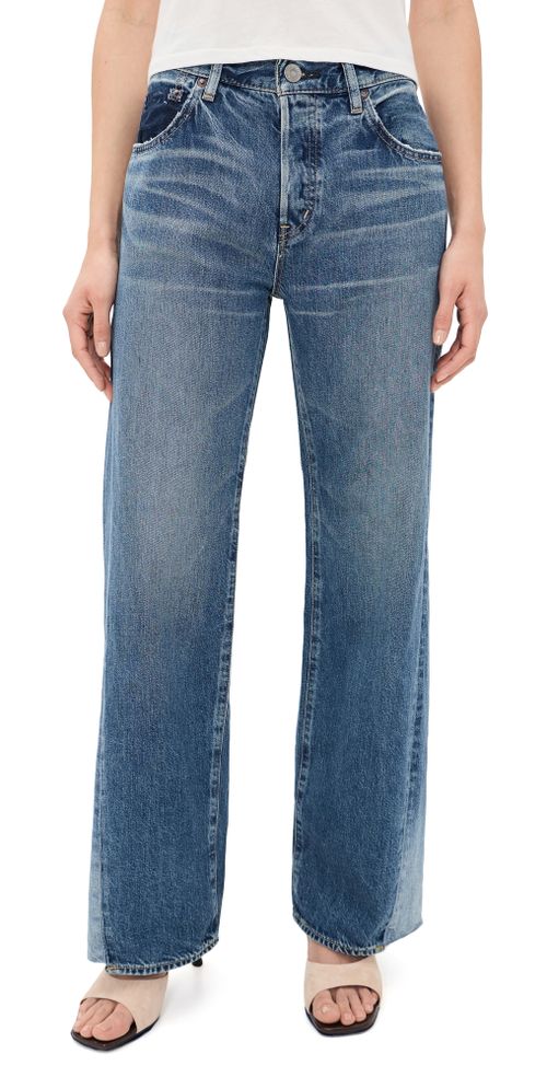 Panel Wide Jeans Blue