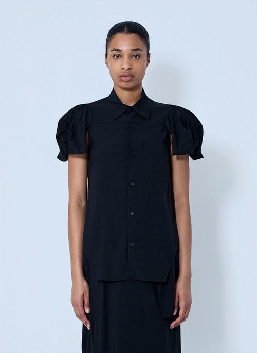 Twisted Sleeve Blouse - Woman Shirts Black It