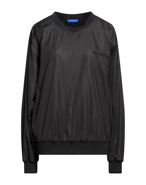 Woman Sweatshirt Black Size L Polyester, Elastane