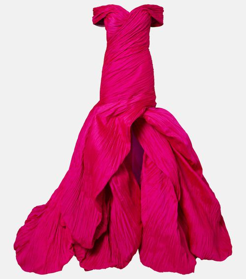 Off-shoulder bustier gown