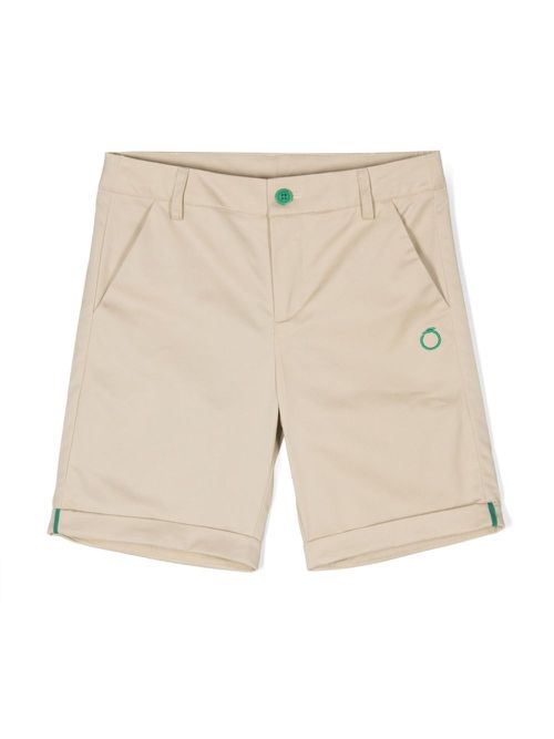 Logo-embroidered cotton shorts - Neutrals