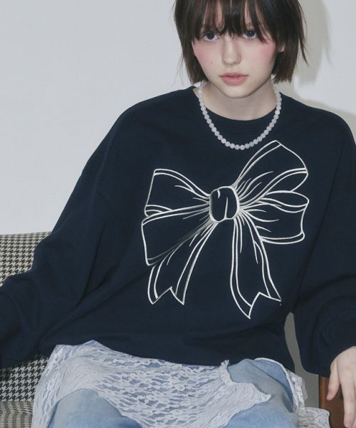 BIG RIBBON LINE SWEATSHIRT NAVY