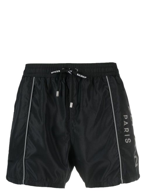 Logo-print swim shorts - Black