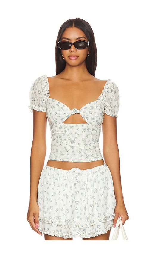 For Love & Lemons OBERTEIL CHATEAU in Cream. Größe XS. Also in L