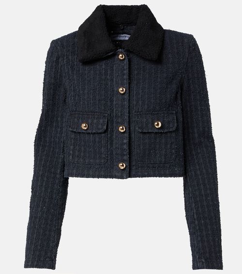 Self-Portrait Embellished cropped denim jacket