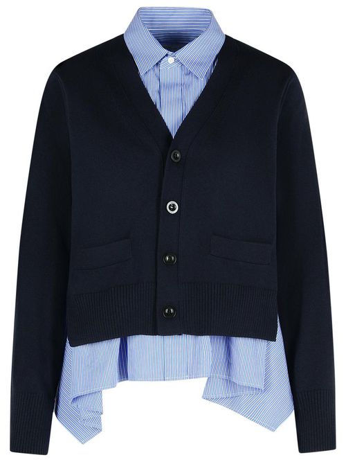 Cardigan In Navy Cotton Blend
