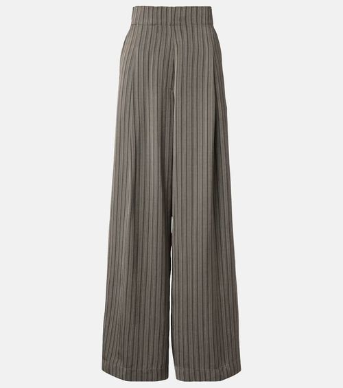 Striped wide-leg pants