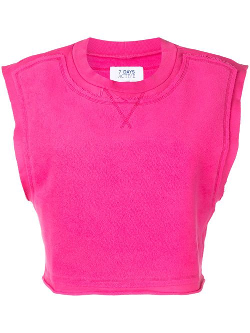 Sleeveless cropped top - Pink