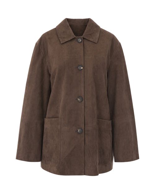 Suede Lambskin Jacket — Taupe