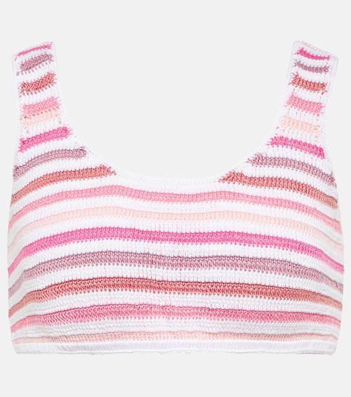 Striped crochet crop top