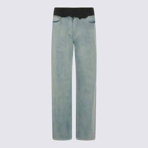 Light Blue And Black Cotton Jeans