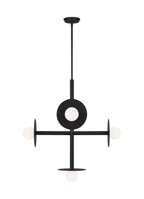 Visual Comfort Studio Nodes 5-Light Chandelier in Midnight Black by Kelly Wearstler