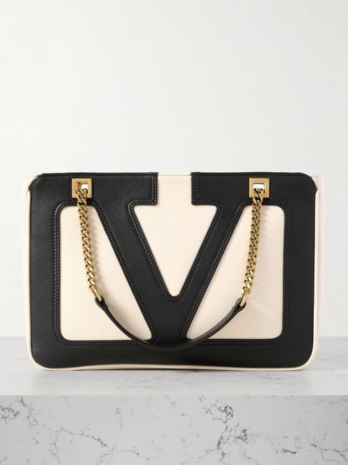 Viva Superstar Small Two-tone Leather Shoulder Bag - Off-white