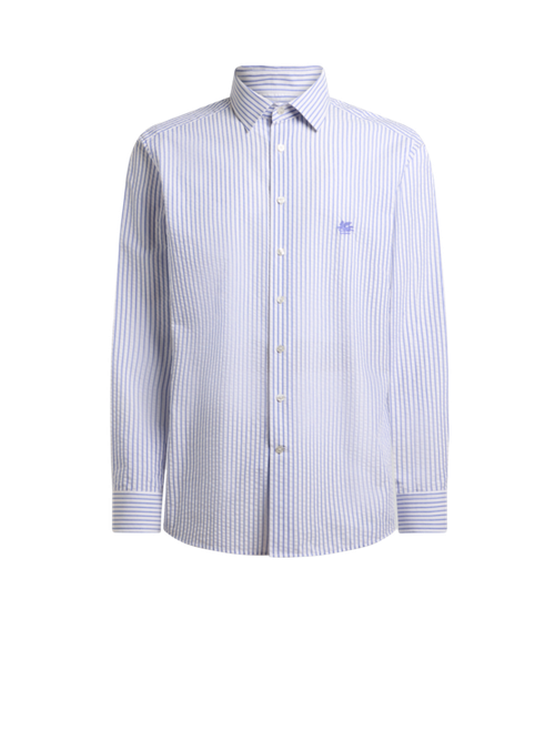 Striped Cotton Seersucker Shirt