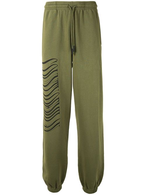 Logo print track pants - Green