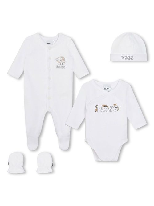 Logo-print cotton pajamas (set of four) - White