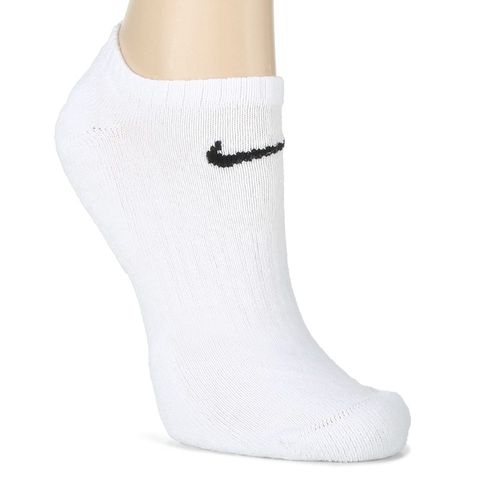 Men's 6 Pack Large Everyday Cushioned No Show Socks (White/Black)