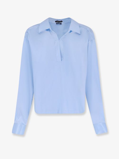 Stretch Satin Shirt — Blue