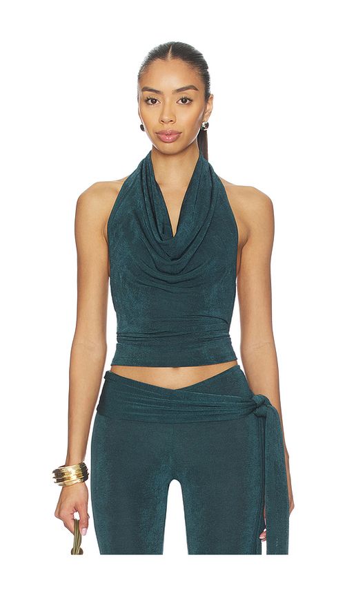 LIONESS Heritage Halter Top in Green. L. Also in S