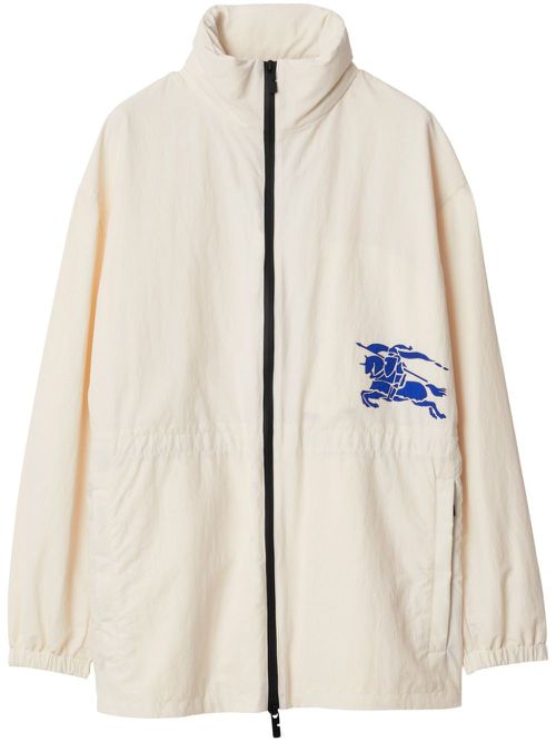 EKD-appliqué hooded jacket - Neutrals